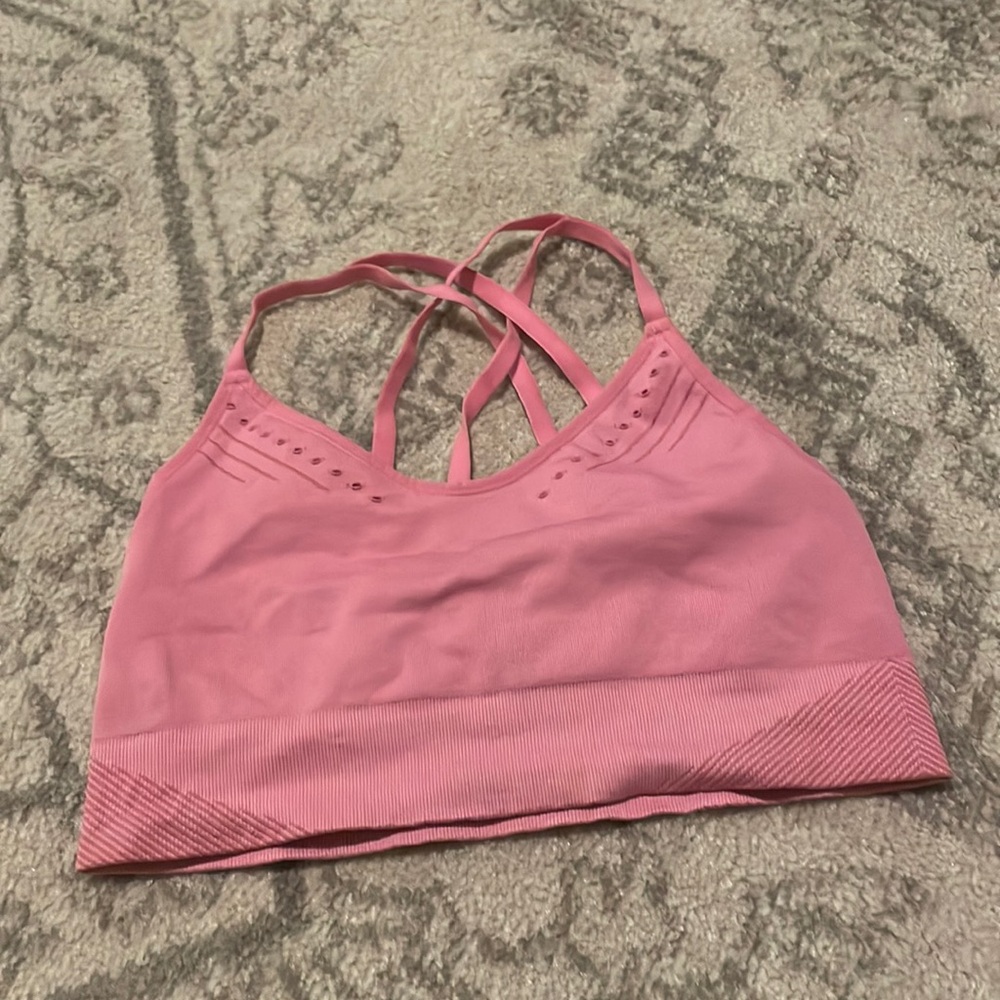 Pink sports bra